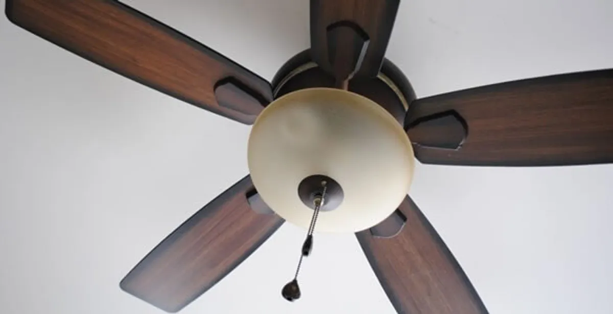 Fully installed ceiling fan with balanced blades and light fixture in Chico, CA