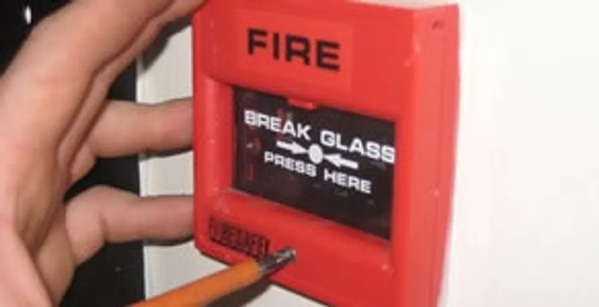 fire alarm installation service showing manual fire alarm pull station installed by licensed electricians in Chico, CA