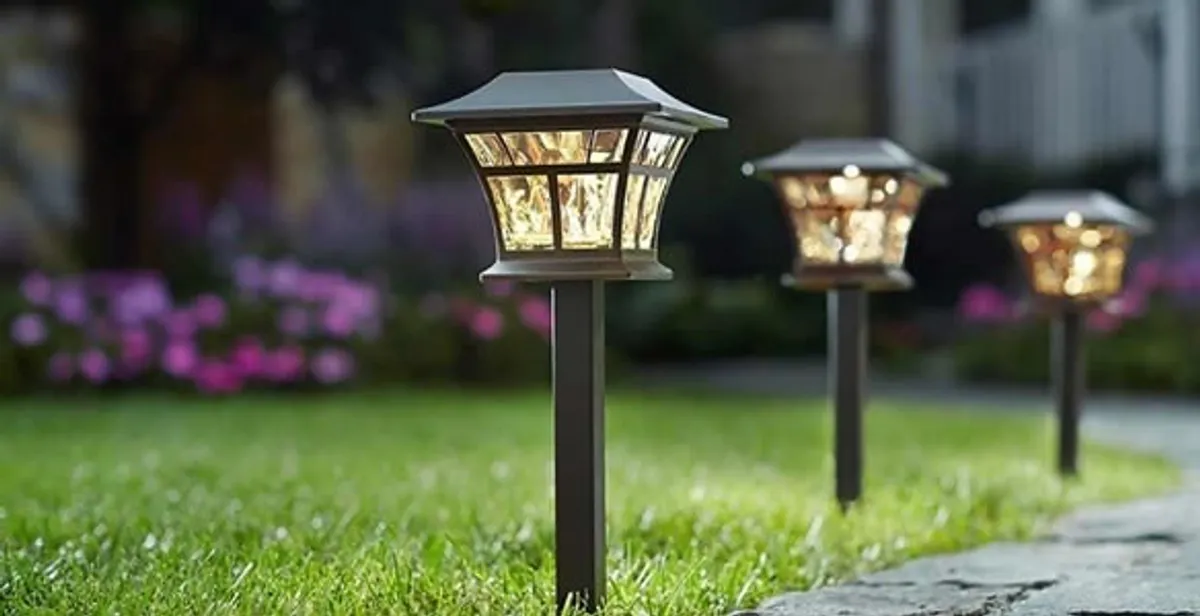landscape lighting installation services with professionally installed pathway lights in Chico, CA