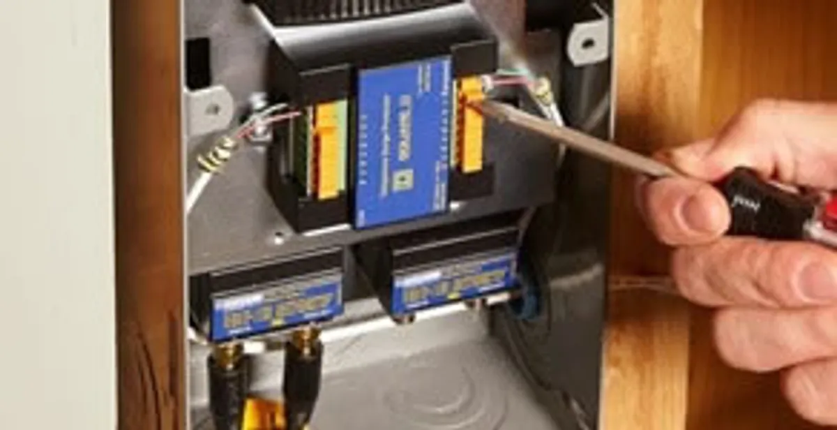 Whole home surge protection device being installed by a licensed electrician to protect electrical systems in Chico, CA